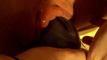 Sexy mature wife masturbates her gaping shaved cunt with weird objects